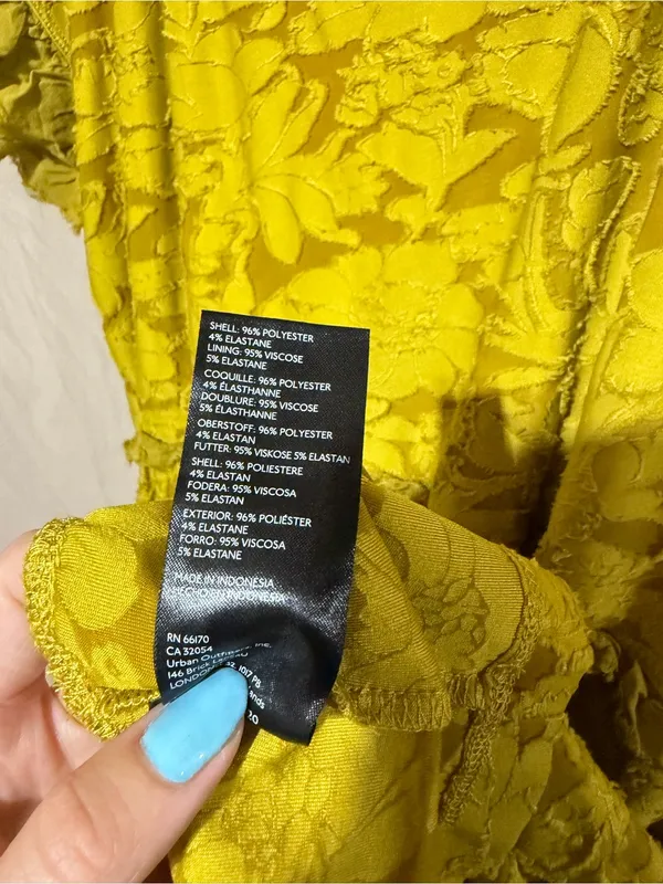 Anthropologie Playful Ruffle Mini Dress Mustard Chartreuse - Image 4