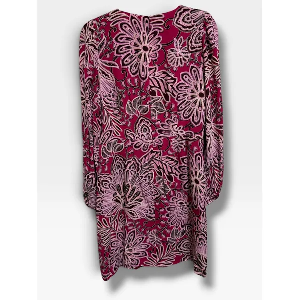 LOFT Petites Magenta Floral Paisley Ruffle Mini Dress 2P NWT Long Sleeve - Image 6