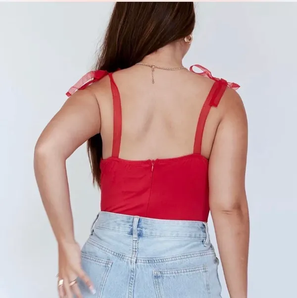 Princess Polly Jena Bodysuit Red - Image 2