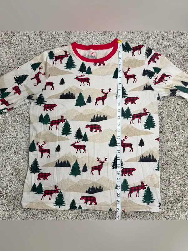 PJ Place Family Matching Pajama Set Bunny’s Tail Medium M Shirt Pants Christmas - Image 6