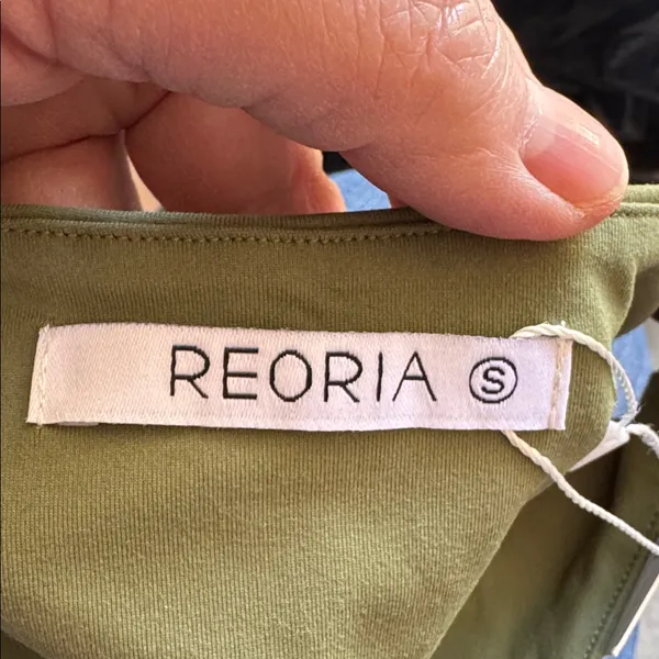 NWT REORIA Olive Green Halter Racerback Crop Tank Top Size Small Double Lined - Image 7