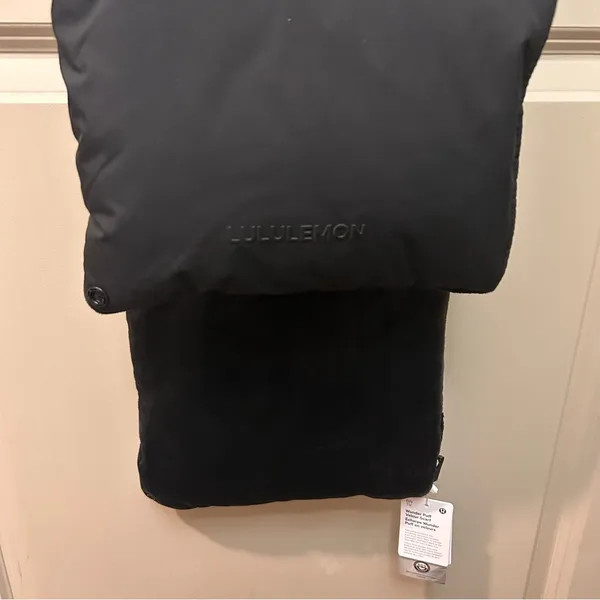 NWT Lululemon Black Velour Wunder Puff Scarf with Button Close and Pockets - Image 3