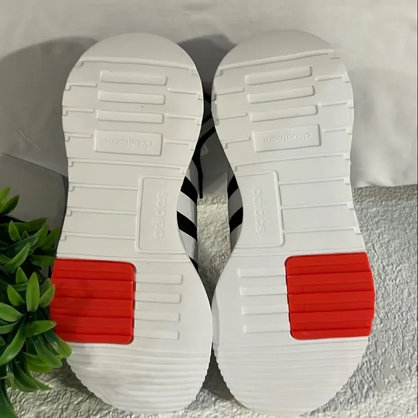Adidas Black and White Shoes with Blue and Red Details - Image 7