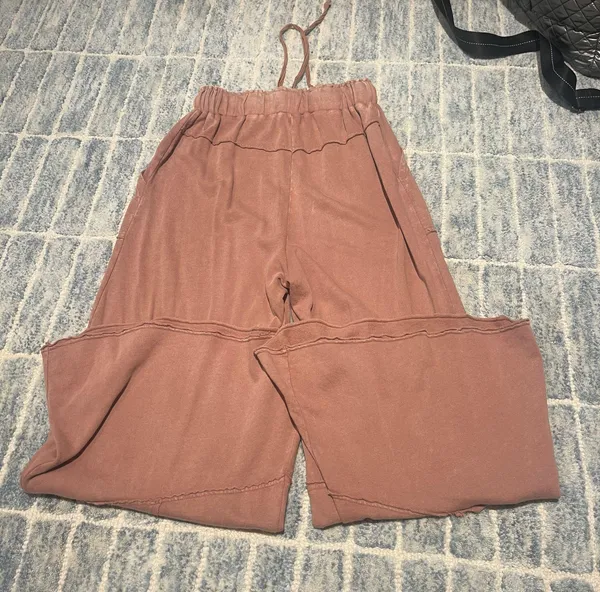 Boutique Flowy Pants Tan - Image 2