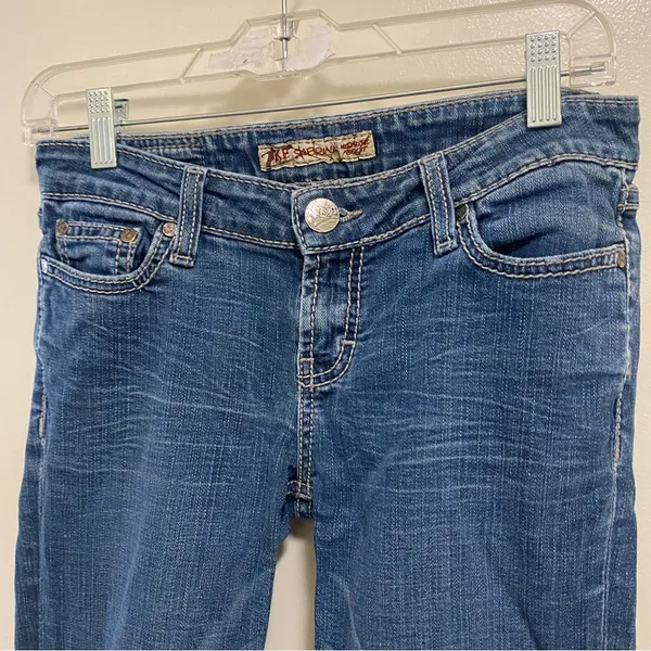 BKE Womens Jeans 28x29 Waist 28” Sabrina Mid Rise Boot Cut Dark Blue Wash Denim - Image 4