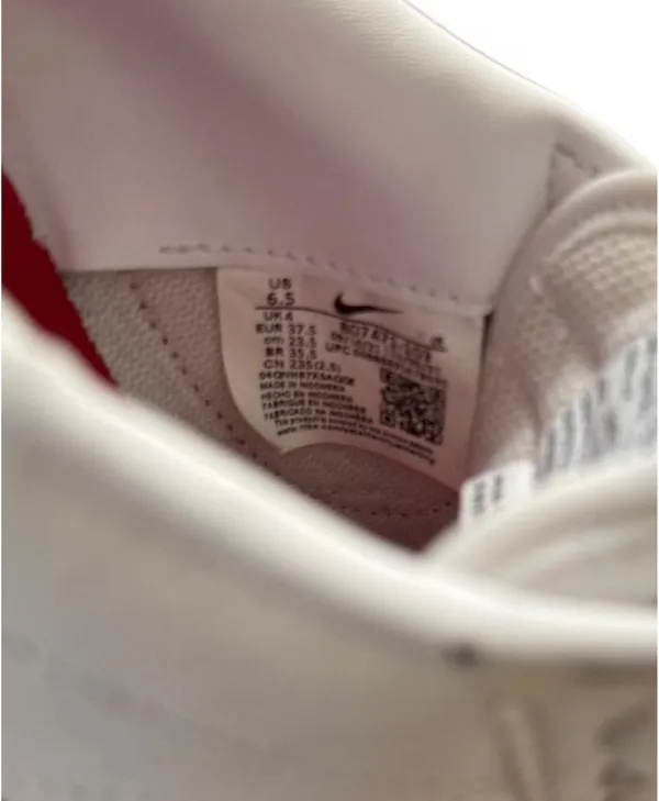 Nike Trainers White Sneakers with Red Swoosh and Blue Stripe - Image 4