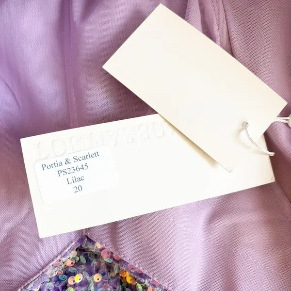 Portia‎ & Scarlett Womens Lavender Sequin Rhinestone Glam Prom Pageant Gown 20 - Image 13