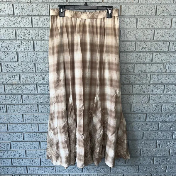 Johnny Was Tulla plaid maxi skirt Medium Prairie Coastal Cowgirl - Image 2
