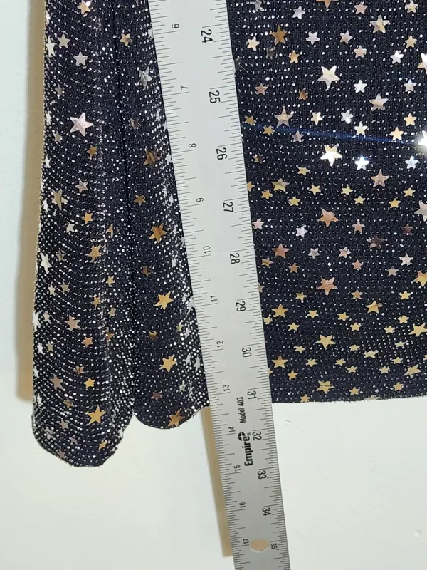 Altar'd State Black Metallic Star Cutout Mini Dress Size Medium - Image 7