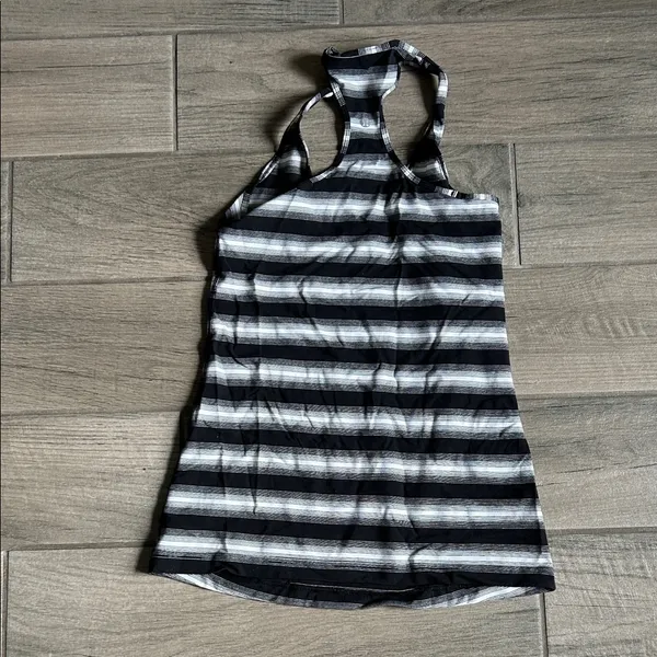 lululemon athletica Black and White Striped Tank Top - Image 3