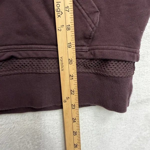 Lululemon Size 12 Warm Down Hoodie Sweatshirt Pelt Burgundy Light Terry Athletic - Image 6