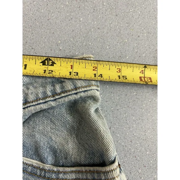 Vintage 90 Levis 550 Relaxed Fit Tapered Leg Jeans Light Wash Made in USA Size 9 - Image 11