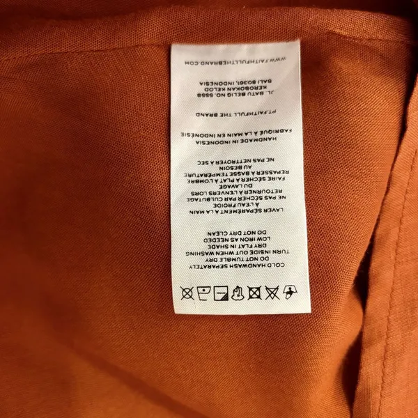 Revolve FAITHFULL THE BRAND Almero Linen Dress Brown Plain Spice Party X-Small - Image 13
