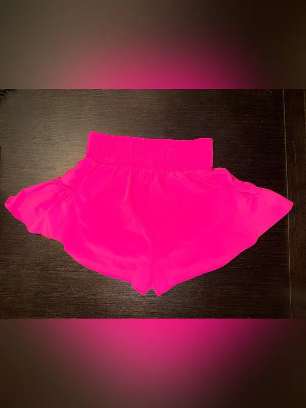 Women’s High-Waist Hot Pink Athletic Shorts With pockets! - Image 2