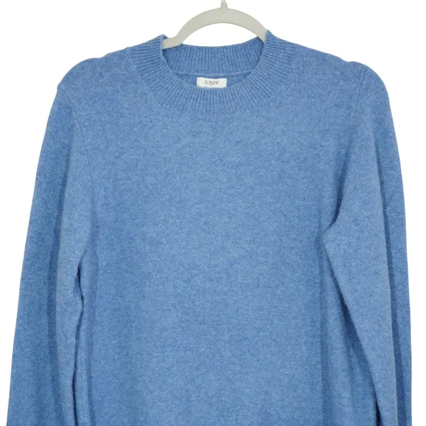 J. Crew Women's Size Small Extra-Soft Yarn Crewneck Sweater Blue Wool Blend - Image 2