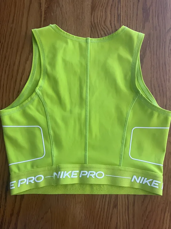 Nike Neon Yellow-Green Crop Top - Image 3