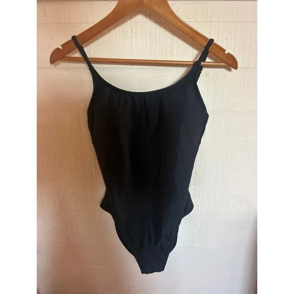 QUINCE Italian Cami One Piece Swimsuit MINIMALIST NWOT NEW Size Small S Black - Image 3