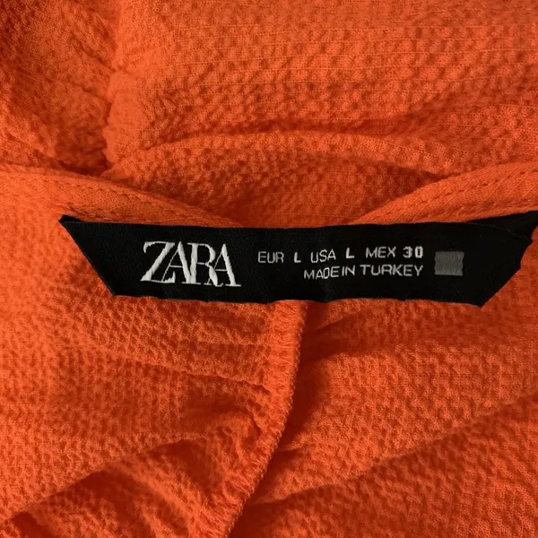 Zara Orange Bodysuit Large Tie Shoulder Slim Fit Summer Night Out - Image 7