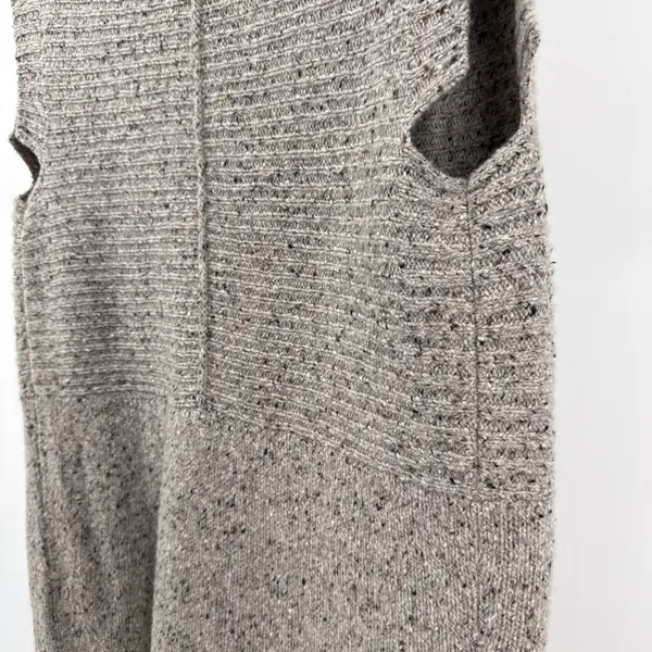 Brochu Walker 100% Cashmere Noah Wrap Open Cardigan Vest SM Earthen‎ Tweed Gray - Image 6
