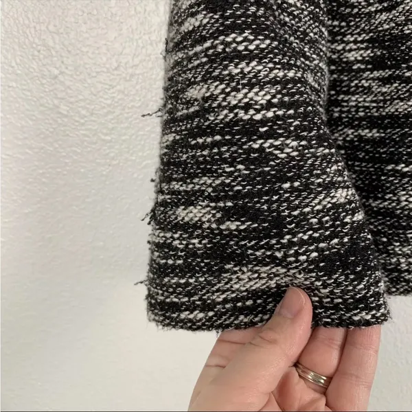 Madewell Womens Button‎ Shoulder Wide Sleeve Black Marbled Sweater - Image 7