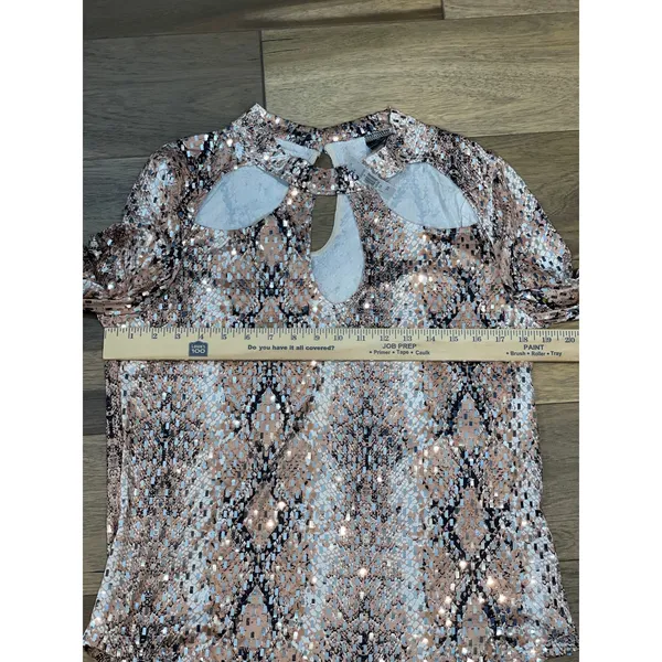 Only Hearts Bodysuit Size 1X Snake Print Mock Neck Keyhole Stretch NWT - Image 6