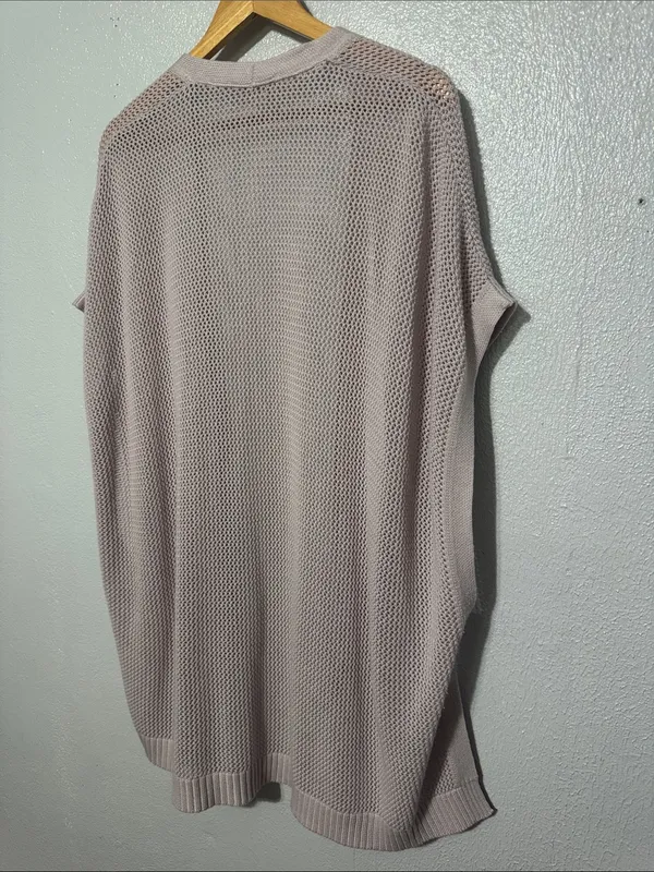 LOFT Pale Lilac Open Stitch Knit Cardigan Vest XS/S - Image 5