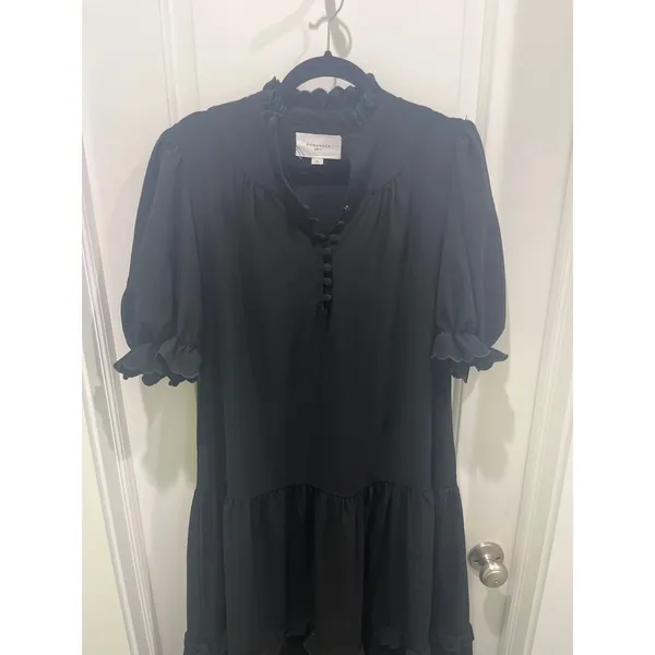 Tuckernuck Pomander Place Black Selena High Neck Maxi Dress Sz M - Image 3