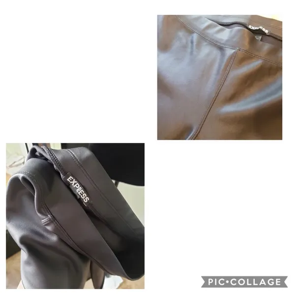 Express faux leather black leggings Sz L - Image 5