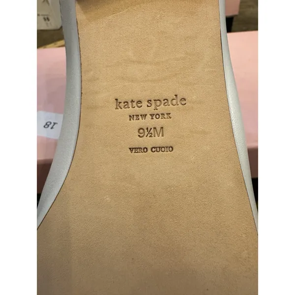 KATE SPADE NEW YORK $399 Women's White‎ Leather Laura Mule Size 9.5 - Image 9