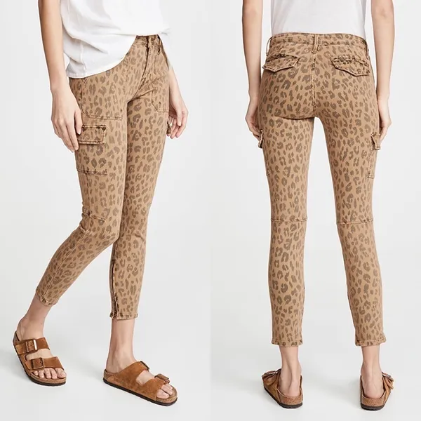FRAME Cheetah Cargo Skinny Jeans Stretch Mid-Rise‎ Cropped Size 28 NWT - Image 2