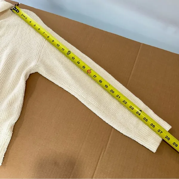 Roller Rabbit Organic Cotton‎ Blend Oversized Rocio Collared Sweater Cream Beige - Image 13