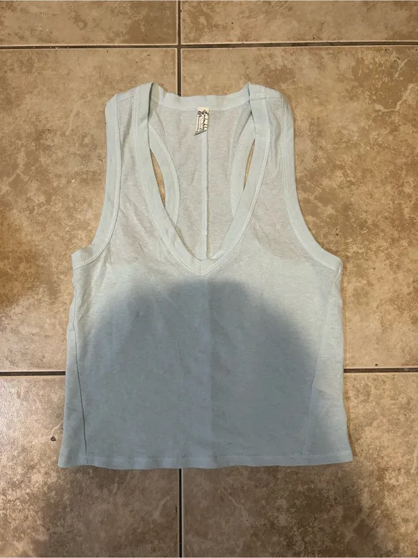 Free People Mint V-Neck Cropped Tank - Image 3