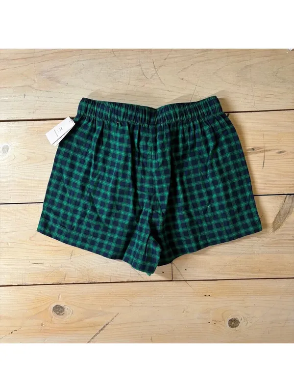 Auden NWT Women's Green Plaid Flannel Pajama Shorts Size XS - Image 8