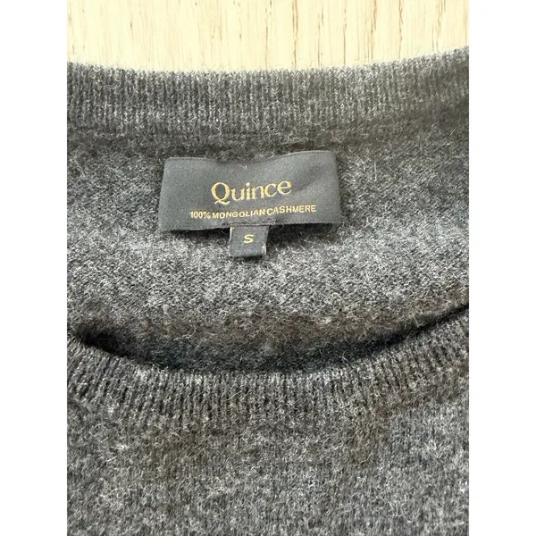 Quince Women Mongolian Cashmere Fisherman Crewneck Sweater Gray S - Image 2