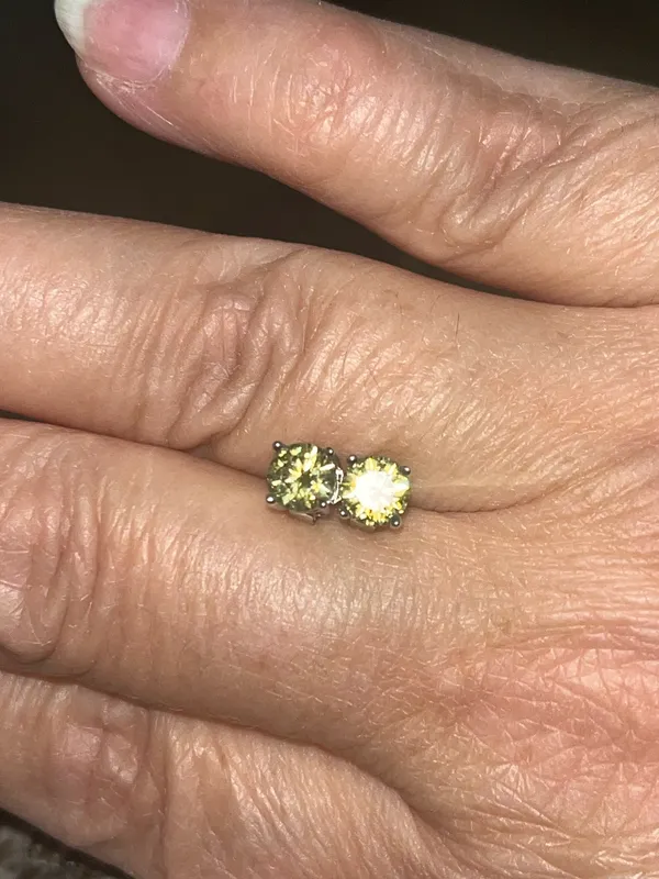 New Moissanite 1.0 carat Lemon Yellow Studs - Image 3