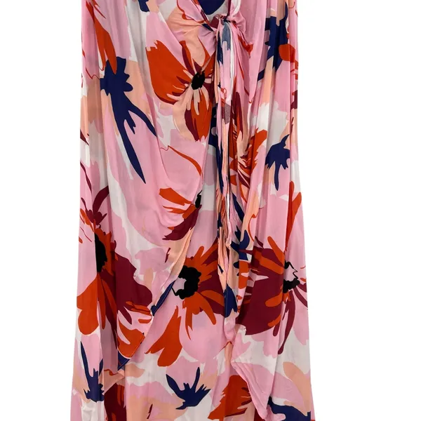 Le Salty Label Skirt Midi Knotted‎ Wrap Floral Print Pink Size Small - Image 4