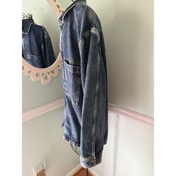 COS Denim Jacket Blue XL Collared Pockets Button Mid-Length Mens Casual‎ - Image 2