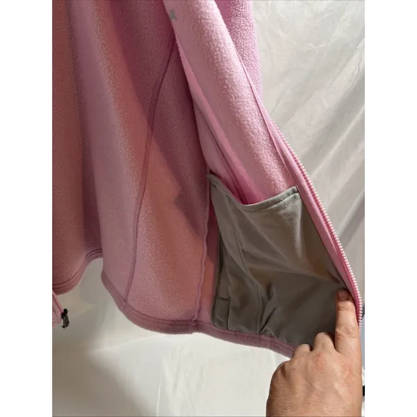 Jansport Pink Fleece Zippered Sweatshirt Jacket Women's Large Pockets - Image 14