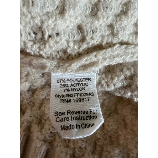 Altar'd‎ State Womens Cream Cable Knit V-Neck Sweater Vest High-Low Oversized M - Image 6