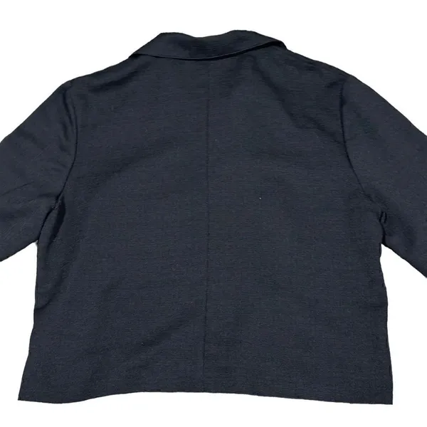 JM Collection Black Cropped Long Sleeve Blazer Jacket Size XL - Image 5