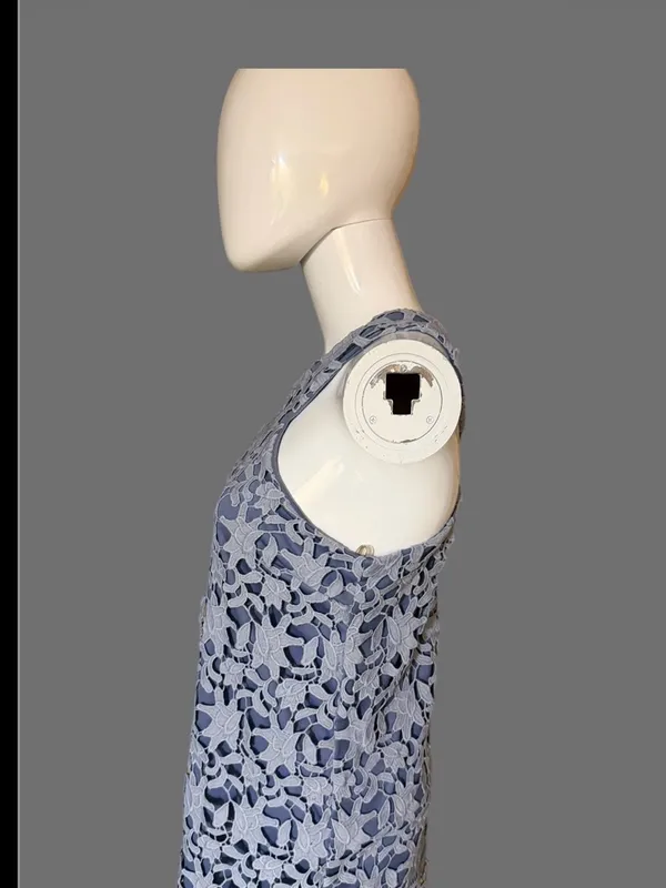 GBX Light Blue Floral Lace Sleeveless Mini Dress - Image 4