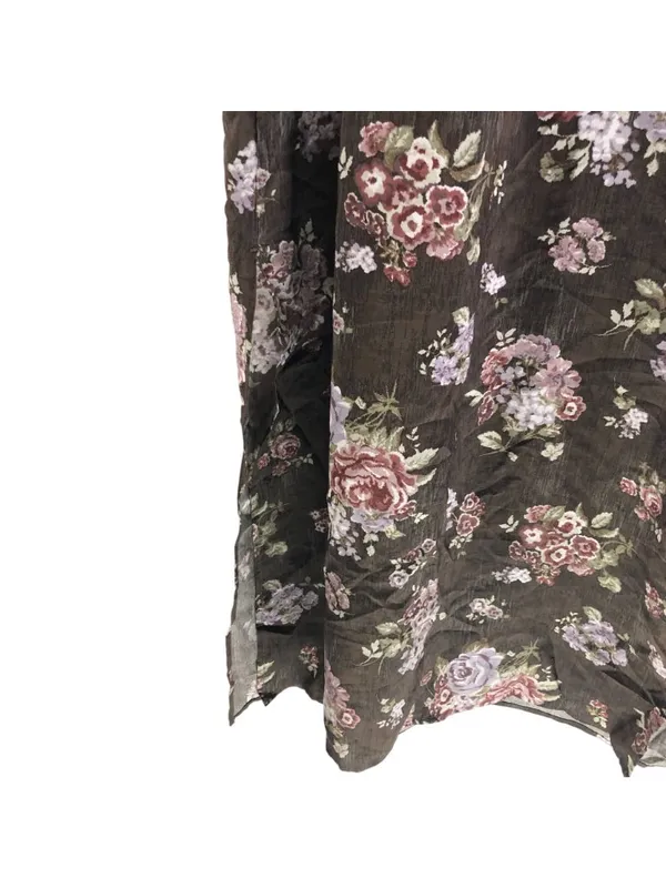 Brock Collection X H&M Floral Maxi Dress With Lace Trim Side Slit Brown Size S - Image 3