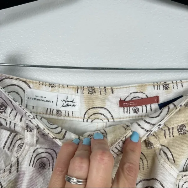 ANTHROPOLOGIE‎ Hannah Leathers Rainbow Shorts Sz 27 - Image 4