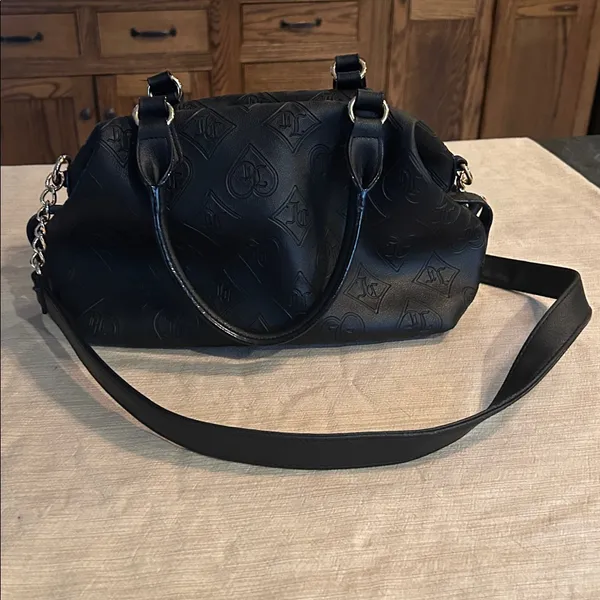 Juicy Couture Glitzed Out Black Hobo Crossbody Satchel Purse‎ Bag Gold y2k gems - Image 5