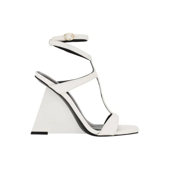 Guess Womens Bacio Wedge Dress Sandals GWBACIO3 White 8M - Image 9