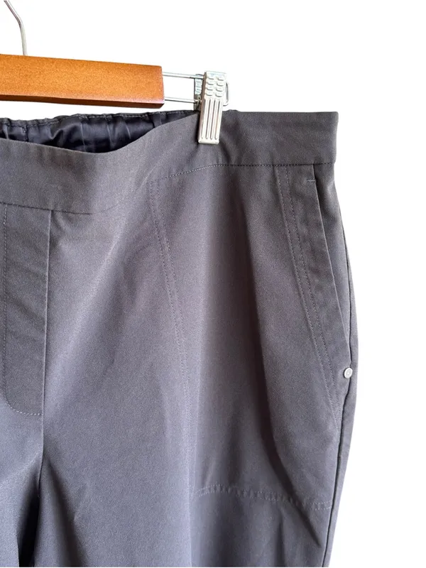 Lafayette 148 Pull On Straight Leg Pants Brown XL Stretch Waist Pockets - Image 9