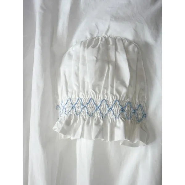 Tuckernuck | NWT Susannah Smocked Mini Dress White Blue | Sz XS - Image 4