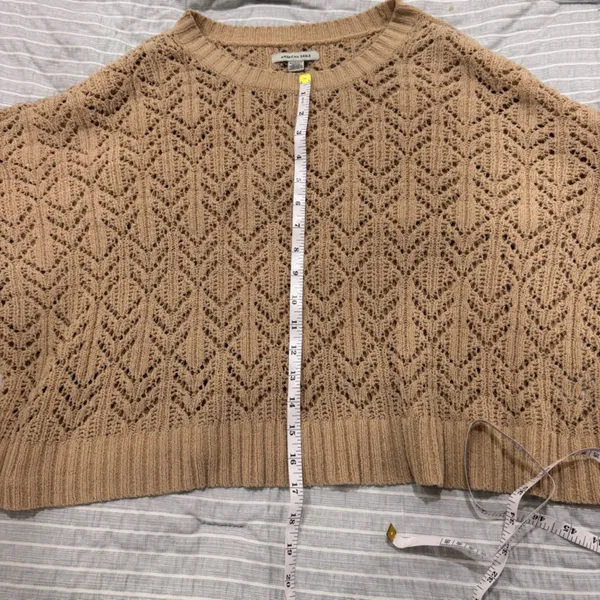 AE American Eagle Cropped Pointelle Crew‎ Neck Sweater XL - Image 5
