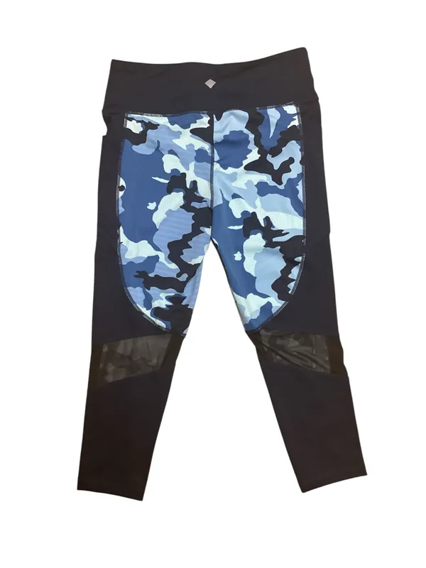 LulaRoe Rise Collection blue camo capri leggings size Large - Image 3