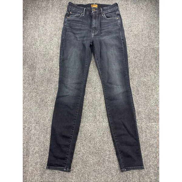 MOTHER High Waisted Looker Jeans Womens 27 Dark Wash Skinny Stretch Designer - Image 2